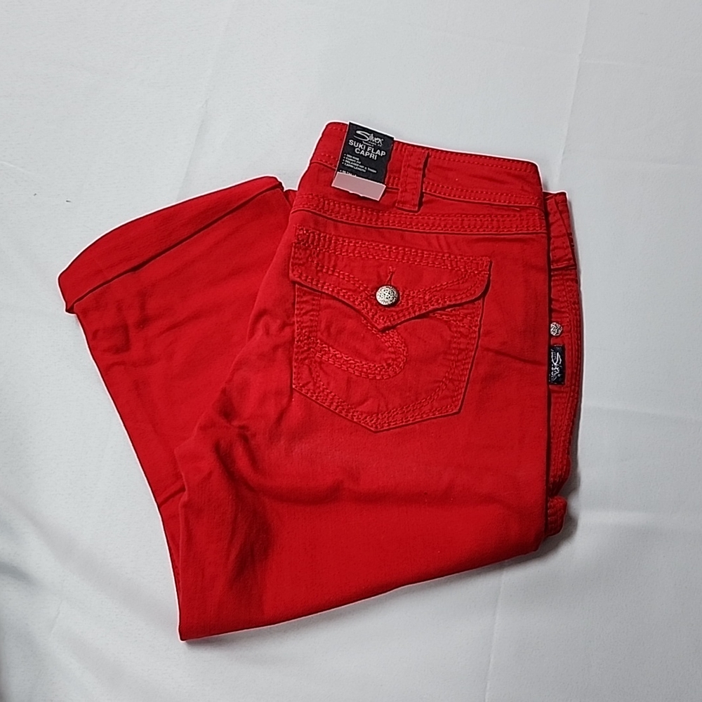 Red silver jeans